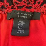Tahari Sleepwear Womens Lingerie Top Pajama Sleepwear Satin Lace Babydoll Red Photo 6