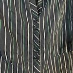 Lane Bryant Black Green White Striped Blouse Top 18/20 Plus Size 3/4 Sleeve Photo 2