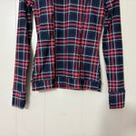 Ganni Blue Red Plaid Heavy Long Sleeve Top Size 34 Photo 6