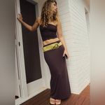 Free People NEW! Good Feels Tube Set XS X-SMALL Brown Maxi Skirt Strapless Top Photo 2