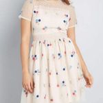 Modcloth Blush Dreamy Details Embroidered Beaded Mini Dress Size Small Photo 0