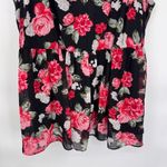 Torrid  Romantic Floral Babydoll Top Black Pink Floral Lined‎ Size L Photo 2