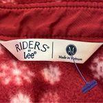 Riders By Lee Button Front Fleece Snowflake Print Red M Photo 2