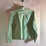 Canyon Retreat Green Jean Jacket Casual Style, frayed hem, silver hardware Photo 7