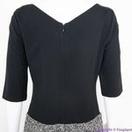 Talbots black gray half sleeve back V neck dress, 6 Photo 5