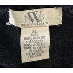 Vintage 90s Black Pastel Floral Cardigan XL Cottage Granny Whimsygoth Photo 2