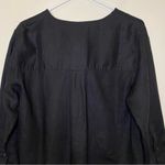 Everlane  The Popover Shirt Linen Long Sleeve Blouse Black Sz 4 Small Photo 9