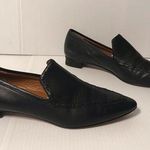 Aquatalia black leather pointy toe slip on loafers shoes size 7 Made in Italy Photo 0