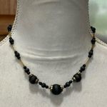 Vintage Black and Silver Beaded Elegant Necklace Goth Dark Romantic Mystical Photo 0