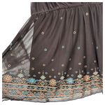 OBE Y2K Brown Mesh Floral Dot Tie Bust Flowy Babydoll Top Size Large Photo 3