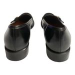 Etienne Aigner Black Leather Loafers with Silver Buckle Detail Women’s Size 8N Photo 3