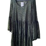 H.I.P. NWT π« 2-Piece Set, Olive Green Sheer Lace Retro Peasant Top+Tank Top, 1X Photo 2