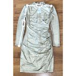 Alice + Olivia Hilary Ruched Metallic gold Bodycon Mini Dress size 4 Photo 9
