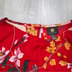 JM Collection Red Floral Top with Necklace L Photo 1