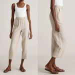 Quince 100% European Linen Pants Flax Oatmeal Beige Straight Wide Leg Relaxed Photo 2