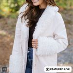 These Three Boutique  Faux Fur Trench Coat - Ivory Photo 1
