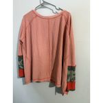 Free People Lovin Leopard Thermal Long Sleeve Shirt Pink Women Size S OB668597 Photo 5