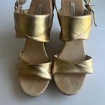 Diane Von Furstenberg  Women's Ophelia Wedge Sandal,Gold Metallic/Nude 10.5M = Photo 2