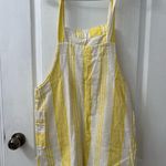 Mango | Two Tone Yellow Linen Overall Dress (Size M) Photo 6