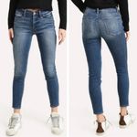 frame denim FRAME LE HIGH SKINNY JEANS WITH BLACK LEATHER  LIKE PIPING SIZE 26 Photo 2