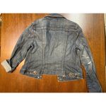 Ann Taylor Loft  Women's Small Distressed Blue Denim Jean Jacket Cotton Blend Photo 2
