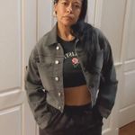 Michael Kors Grey Crop Denim Jacket Size M New Gray Size M Photo 4