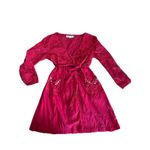 lilka anthropologie Red Wrap Dress Size Small Eyelet Pockets Cotton Casual Photo 1
