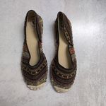 Gee'WaWa Multicolor Woven Striped Jute Sole Casual Espadrille Flats 8M Green Size 8 Photo 2