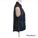 Crown & Ivy  Women's Plaid Quilted Vest Size M Navy Green Red Puffer Sleeveless Photo 2