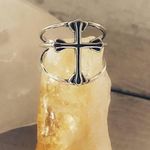Minimalist Cross Band Ring Adjustable Silver Photo 0