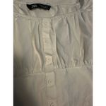 ZARA Women's White Puff Sleeve Poplin Crop Top Size Medium Casual Photo 4