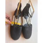 Eileen Fisher black Lace Leather Espadrille size 7.5 Photo 5