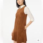 J.Crew  Faux-suede drop-waist mini dress Walnut Photo 2