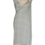 Black & White Striped Midi Dress Swim Cover Open Back Boho Chic Photo 0