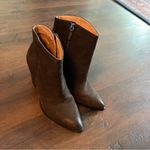 Halogen  Brown Pointed Toe Bootie Stacked Heel Photo 2