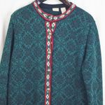 L.L.Bean Nordic Cotton Cardigan Sweater Medium Photo 5