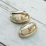 Vintage Clip On Earrings Small 5/8" Black Elongated Oval Photo 0