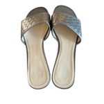 Etienne Aigner Gunmetal Bronze Woven Slide Sandals Women’s 7M Photo 2