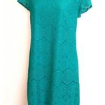 Laundry by Shelli Segal 🆕 Shelli Segal scalloped lace short sleeve scoop neck teal mini dress Photo 1