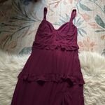 LULU’S Sincerely Poised Plum Purple Backless Bustier Tiered Maxi Dress Red Size M Photo 6
