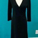 Isaac Mizrahi  black maxi faux wrap dress in size medium Photo 0