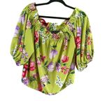 New York & Company Bright Green Floral Off Photo 8