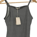 NWT DÔEN Angie Straight Neck Tank | Sz Medium | Noir La Maddalena Gingham Black Photo 0