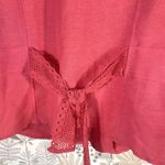 Emma James Wome Petite 16 Coral Linen Blend Blazer Jacket Lace Back Tie Career Photo 6