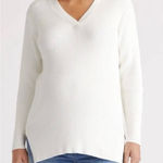 Quince Organic Cotton Fisherman Side Zip Maternity & Nursing Sweater Ivory Small Photo 0