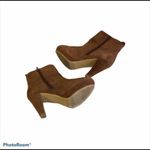 Eva & Zoe Suede Heeled Ankle Boots Brown Size 6.5 Y2K Minimalist Mobwife Neutral Photo 6