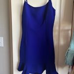 Lovers + Friends  Mini Dress Blue Royal Women’s Ruffle Hem Teddy M Photo 1