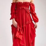 Spell And The Gypsy Collective Clementine Mermaid Off The Shoulder Dress NEW Red Size XL Photo 4