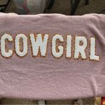 Simply Southern | Mauve Sequins "Cowgirl" Knit Sweater Sz L Photo 5