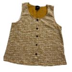 W5 Women Size Large Mustard Cream Sleeveless Blouse Top Shirt (23-411) Photo 0